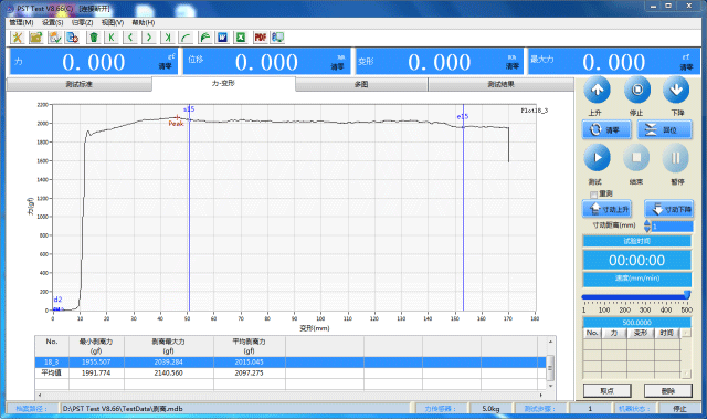 電腦式剝離力試驗機軟件界面